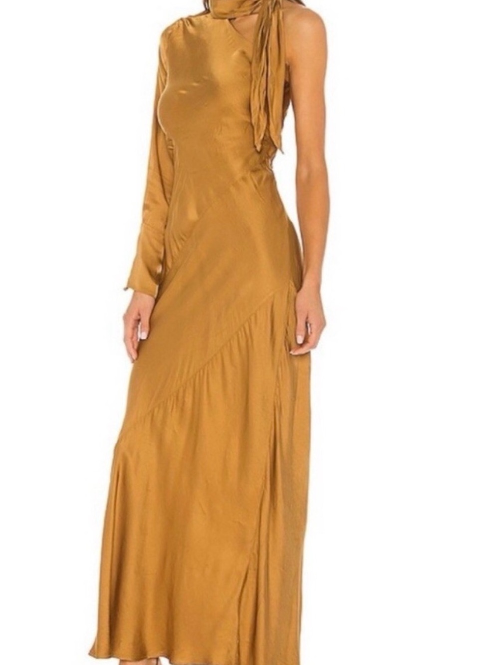 Young Fabulous & Broke One-Shoulder Dress in Caramel Brown